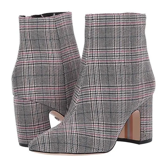 Sam Edelman Shoes - Sam Edelman Gray Plaid Hilty Booties w/ Pointed Toe - Size 8.5